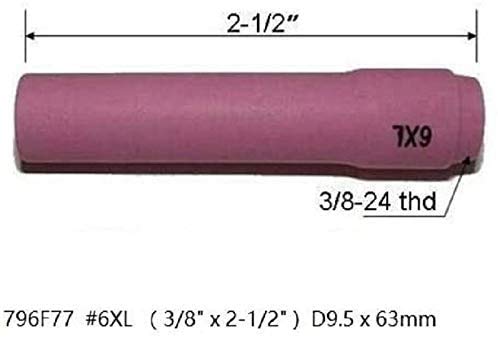 RIVERWELD TIG Alumina Nozzles Ceramic Cups Long 796F74 3XL# 3/16" 5.0mm, 796F75 4XL# 1/4" 6.5mm, 796F76 5XL# 5/16" 8.0mm, 796F77 6XL# 3/8" 9.5mm for DB SR WP 9 20 25 TIG Welding Torch 10pcs - Image 5