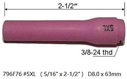 RIVERWELD TIG Alumina Nozzles Ceramic Cups Long 796F74 3XL# 3/16" 5.0mm, 796F75 4XL# 1/4" 6.5mm, 796F76 5XL# 5/16" 8.0mm, 796F77 6XL# 3/8" 9.5mm for DB SR WP 9 20 25 TIG Welding Torch 10pcs - Image 4