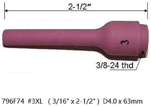 RIVERWELD TIG Alumina Nozzles Ceramic Cups Long 796F74 3XL# 3/16" 5.0mm, 796F75 4XL# 1/4" 6.5mm, 796F76 5XL# 5/16" 8.0mm, 796F77 6XL# 3/8" 9.5mm for DB SR WP 9 20 25 TIG Welding Torch 10pcs - Image 2