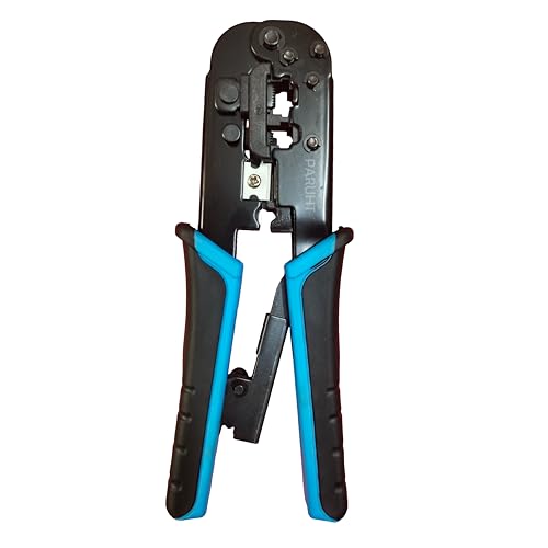 PARUHT Dual-Modular Crimping Tool, Network Cable Cutting, Stripping, and Crimping for RJ45 RJ12 RJ11 8P/6P/4P CAT5/CAT5e/CAT6/CATA Wire Cutter Stripper Black -DMCT - Image 2