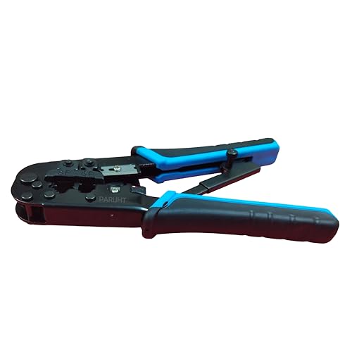 PARUHT Dual-Modular Crimping Tool, Network Cable Cutting, Stripping, and Crimping for RJ45 RJ12 RJ11 8P/6P/4P CAT5/CAT5e/CAT6/CATA Wire Cutter Stripper Black -DMCT - Image 5