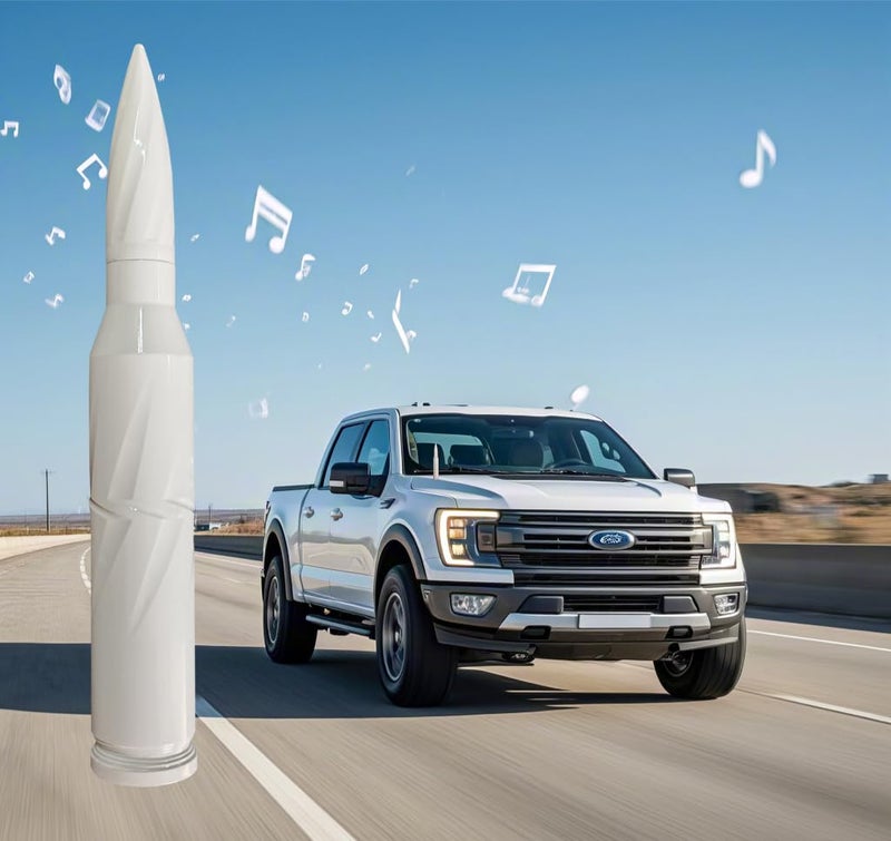 Seprochoo White Car Truck Bullet Antenna 50 Cal Bullet Antenna Truck Accessories Universal Replacement for GMC Sierra 1500 Chevy Dodge Ram Silverado 1500 2500 3500 Ford F150 F250 F350 Spiral (White, 5.5inch) - Image 5