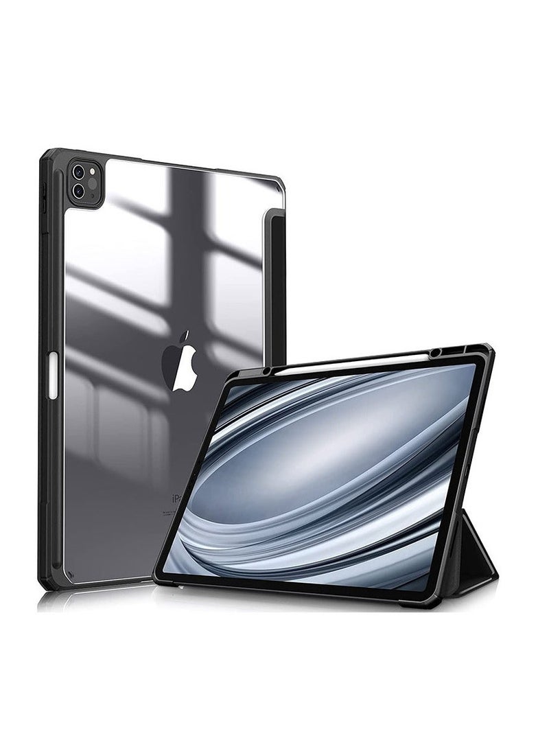 general For iPad Pro 11/12.9 2024 Hybrid Slim Case - [Built-in Pencil Holder] Shockproof Cover with Clear Back Case Compatible with iPad Air 6th 10.9/Air 12.9 - Image 1