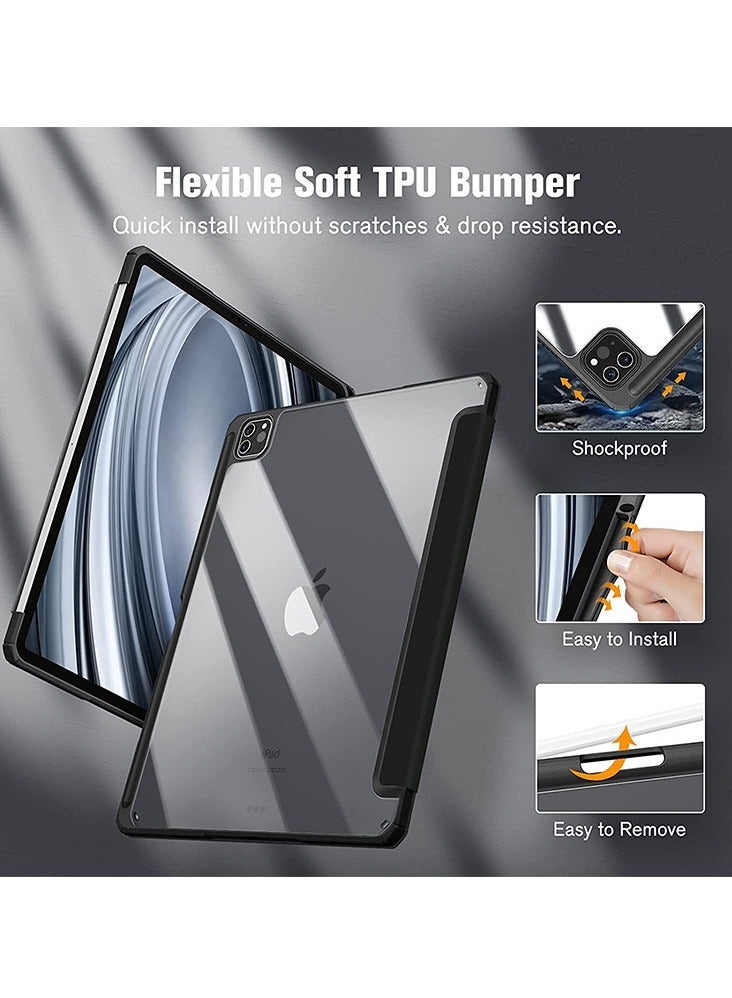 general For iPad Pro 11/12.9 2024 Hybrid Slim Case - [Built-in Pencil Holder] Shockproof Cover with Clear Back Case Compatible with iPad Air 6th 10.9/Air 12.9 - Image 3