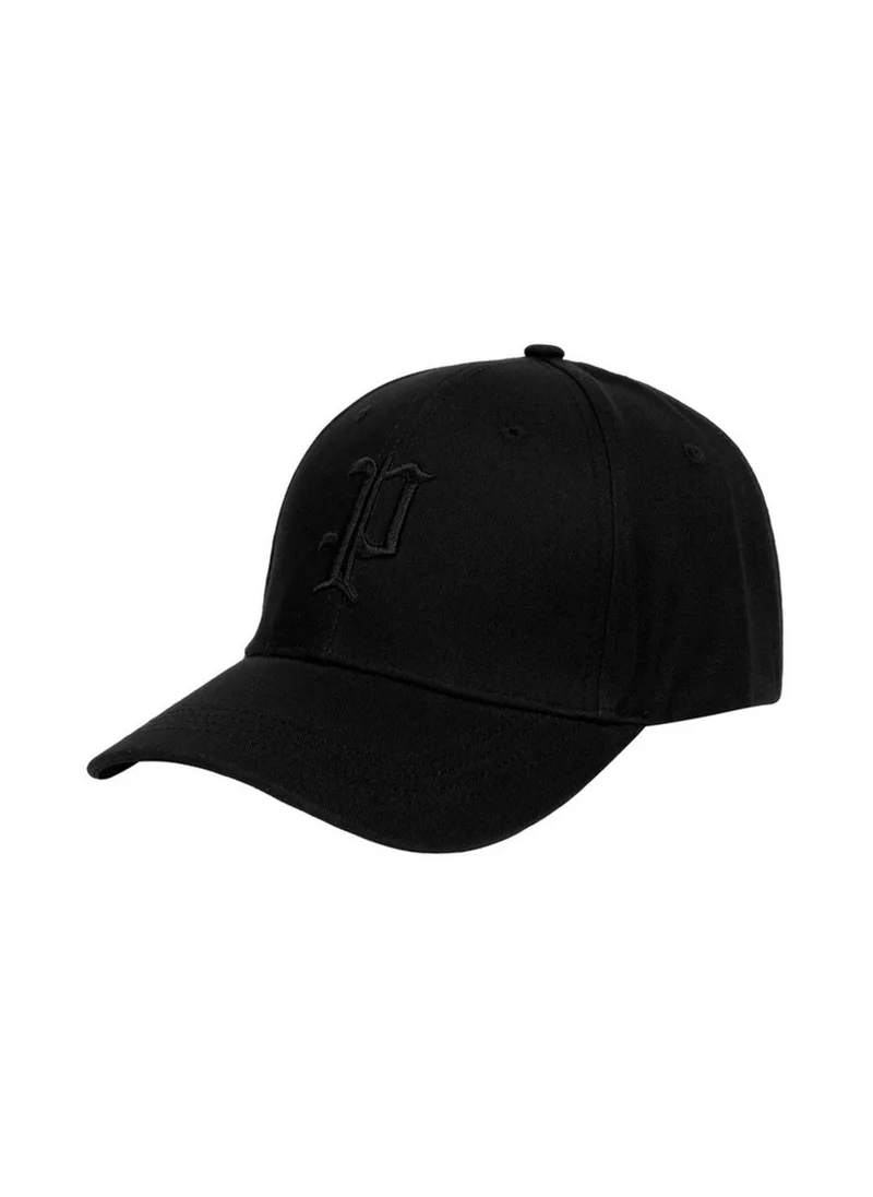 Police Gothic Monogram Cotton Baseball Cap - Black with Tonal Logo