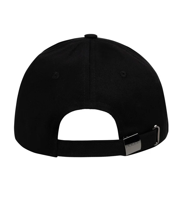 بوليس Police Gothic Monogram Cotton Baseball Cap - Black with Tonal Logo