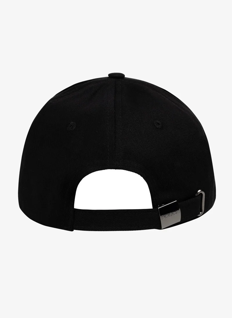بوليس Police Gothic Monogram Cotton Baseball Cap - Black with Tonal Logo