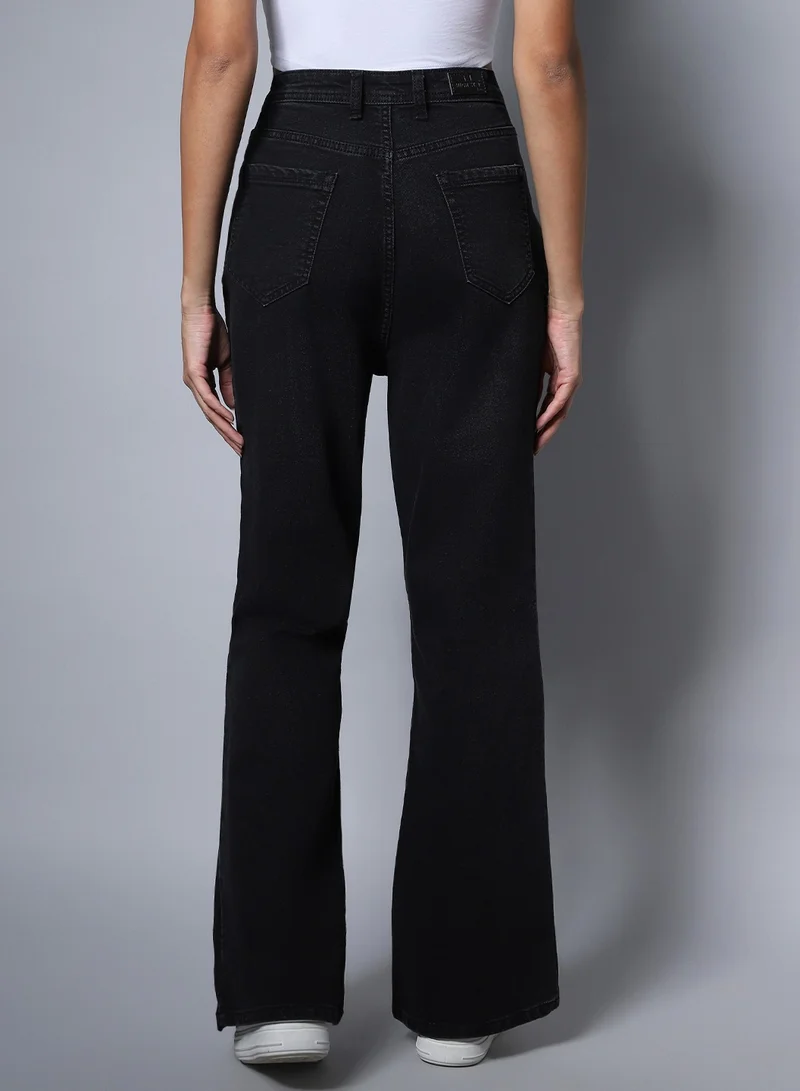 HIGH STAR Stretch Flare Fit Clean Look Jeans for Women