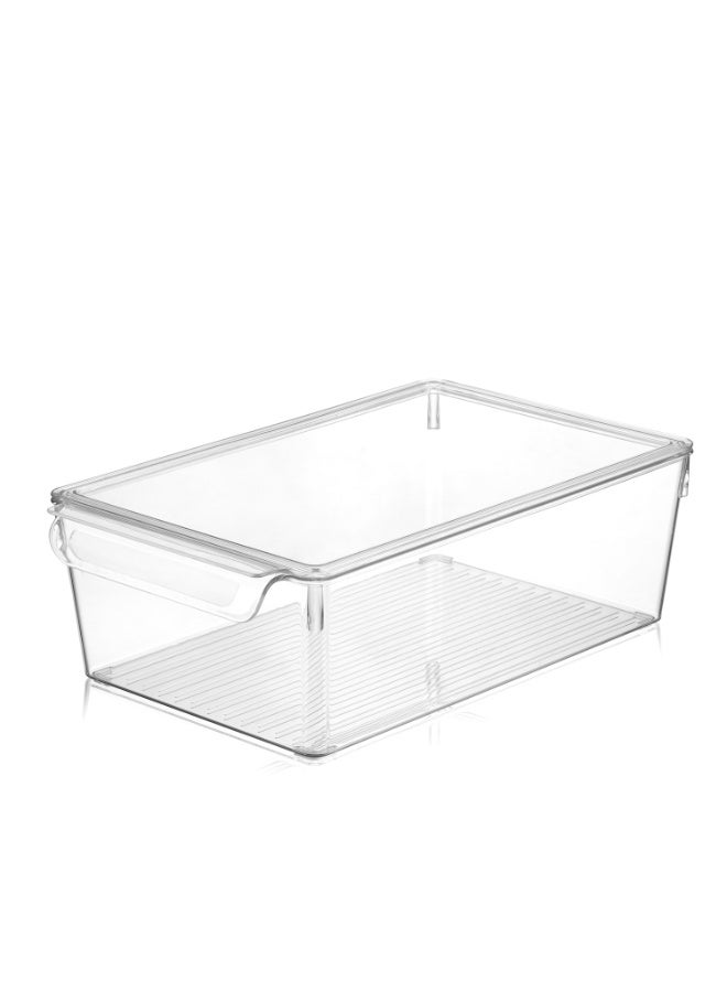 حافظة تخزين للطعام والثلاجة 20×32.5×10.5 سم مع غطاء – بلاستيك آمن خالٍ من BPA لتنظيم المأكولات والفواكه والخضروات داخل الثلاجة بسهولة - Image 3