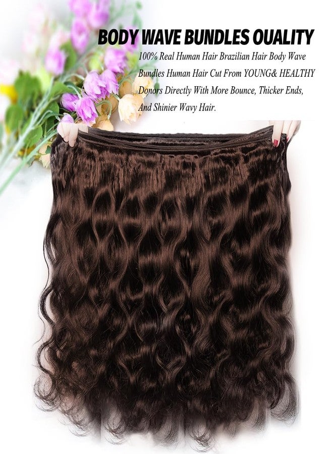 ALLRUN Brown Body Wave Bundles Human Hair 16 18 20 Inch Light Brown Hair Bundles Body Wave 12A 100% Unprocessed Brazilian Virgin Hair Chocolate Color Human Hair Extension Color 4# - Image 5