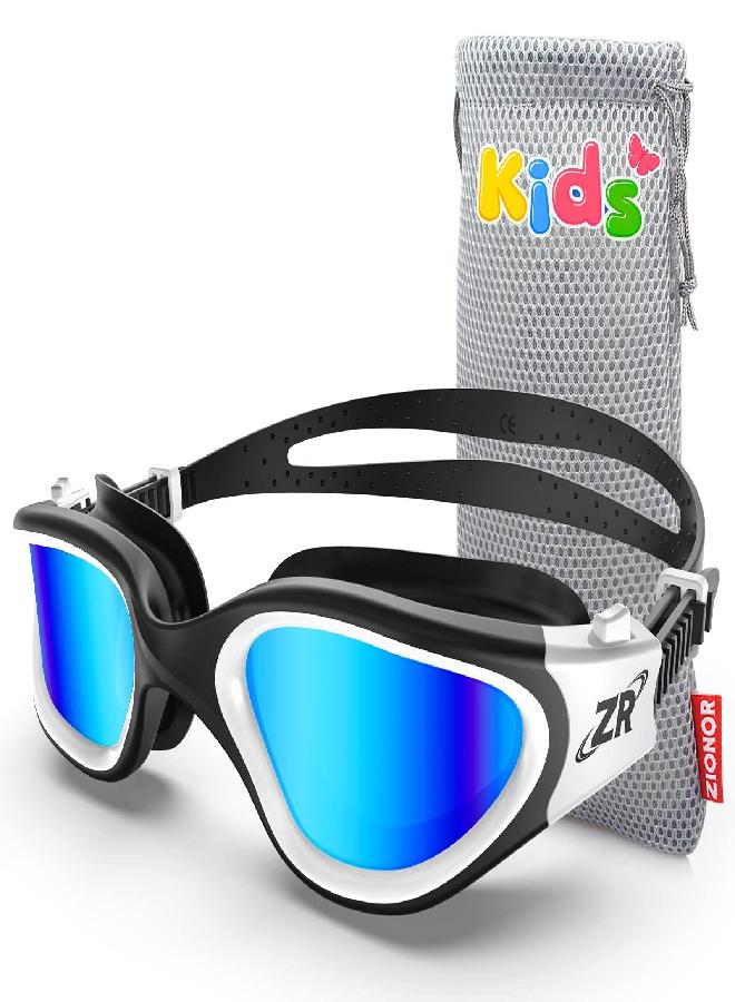 ZIONOR ZIONOR Kids Swim Goggles, G1MINI Polarized Swimming Goggles Comfort for Age 6-14, UV Protection Anti-Fog Adjustable Strap Fit for Child Boys Girls (Blue Lens)  - Image 1