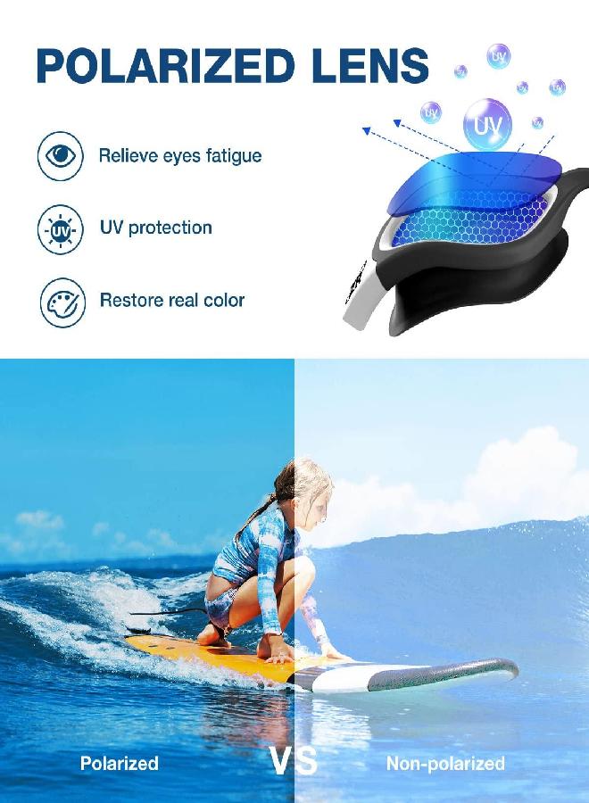 ZIONOR ZIONOR Kids Swim Goggles, G1MINI Polarized Swimming Goggles Comfort for Age 6-14, UV Protection Anti-Fog Adjustable Strap Fit for Child Boys Girls (Blue Lens)  - Image 2