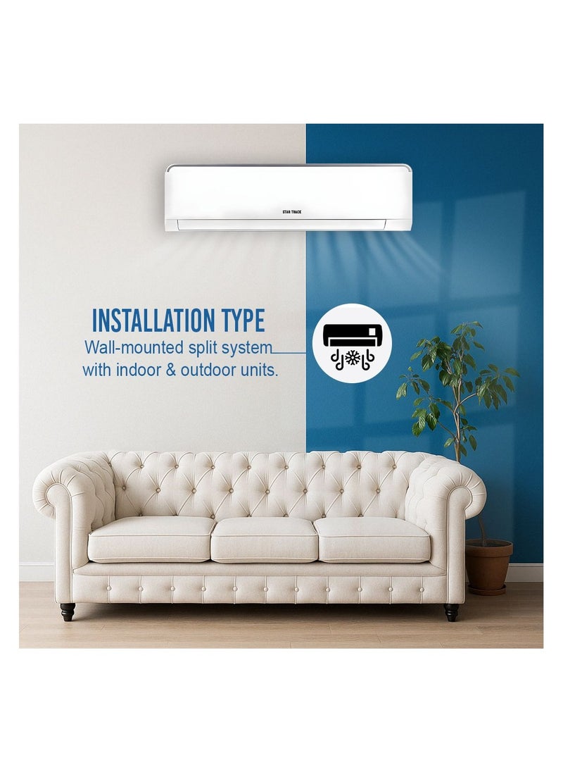STAR TRACK 1.5 Ton Split Air Conditioner 18000 Btu R410a T3 Rotary Compressor Auto Restart White 5 Year Warranty On The Compressor  - Image 4