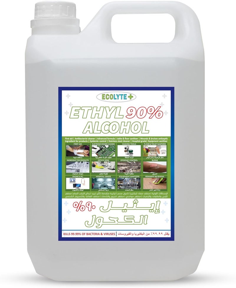 ECOLYTE+ Ethyl Alcohol 90% Solution - 5 Liter - Image 1