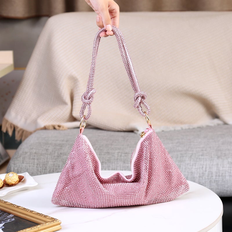 Explosions 2022 New Arrival Handmade Full Rhinestone Bag Dinner Bag Party Banquet Shoulder Handbag Underarm Bag For Women - Image 3