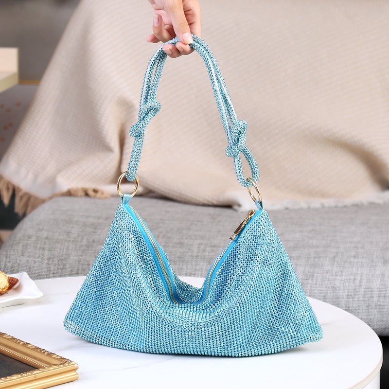 Explosions 2022 New Arrival Handmade Full Rhinestone Bag Dinner Bag Party Banquet Shoulder Handbag Underarm Bag For Women - Image 4