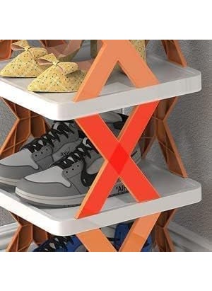 PURCHASE PLUSE 6 Layer Shoes Stand,Adjustable Shoes Sleepers sandals Rack, Folding Footwear Rack, Easy Assembly and Stable in Structure, Corner Storage Cabinet for Saving Space (Pack of 1)