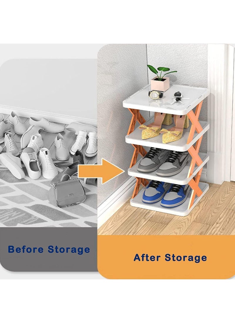 PURCHASE PLUSE 6 Layer Shoes Stand,Adjustable Shoes Sleepers sandals Rack, Folding Footwear Rack, Easy Assembly and Stable in Structure, Corner Storage Cabinet for Saving Space (Pack of 1)
