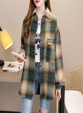 Women's Plaid Button Down Multicolor Wool Shirt - pzsku/ZF2B5F46381BD631B0B6FZ/45/_/1698053318/c1667c03-c9b2-48b5-b8d8-d110aaad7ead