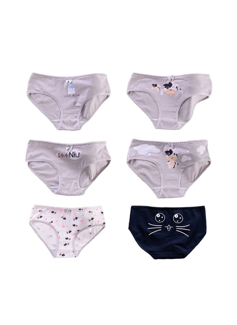 YOUNG WEAR - YOUNG UNDERWEAR | Women’s 100% Cotton Bikini Brief Underwear | Multipack | Set of 6 | Available in Plus Size | Solid Cotton Underwear | Colorful Illustrations - Image 1