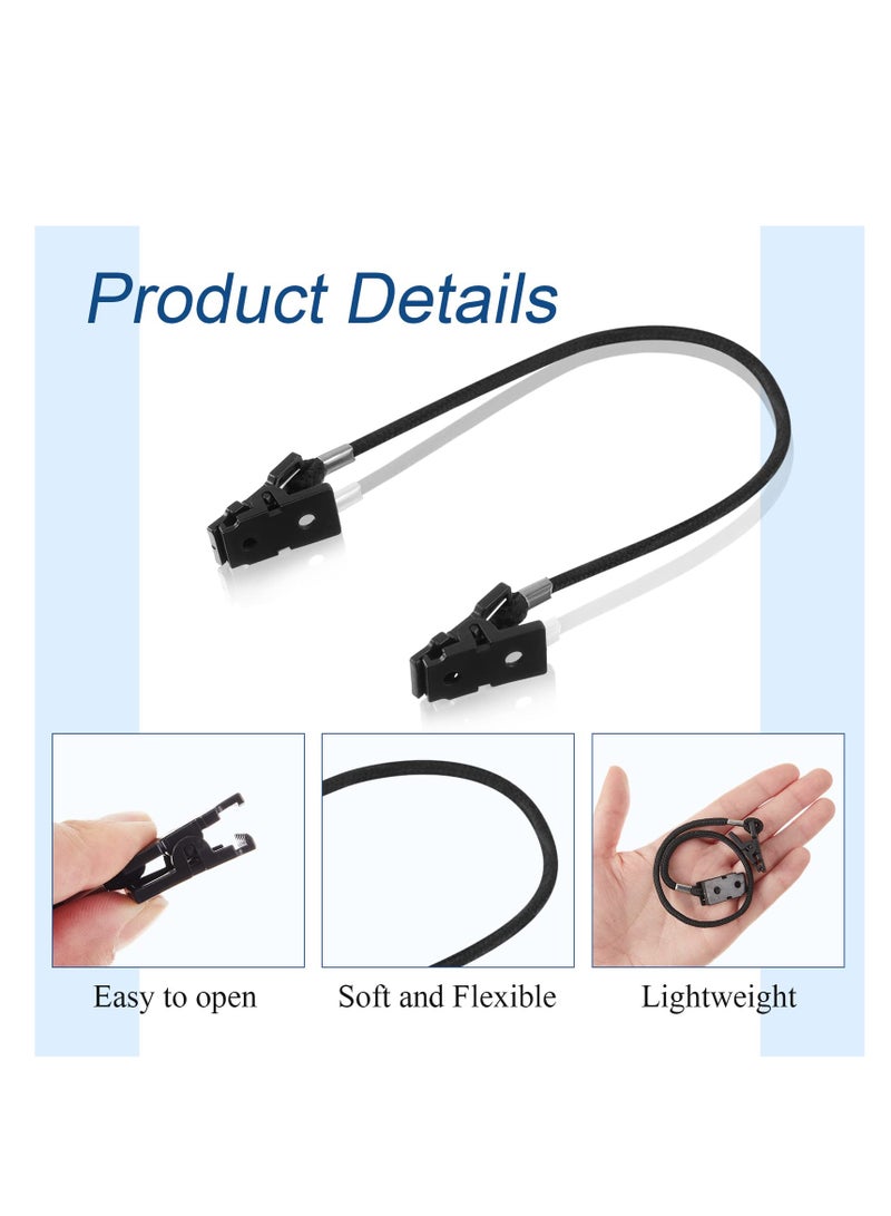 SOLARAE مشبك قبعة الصيف، 16 قطعة مشابك حزام قبعة مقاومة للرياح، مشبك حافظة قبعة قابل للتعديل، حزام مضاد للفقد مع أقفال حبل للرياضة، حافظات قبعة للرجال للرحلات البحرية والصيد والسفر (أسود) - Image 2