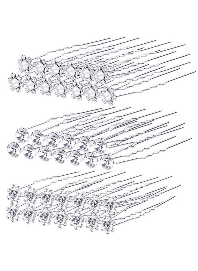 eBoot 40 Pack Bridal Wedding Hair Pins Rhinestone Hair Clips Accessories For Women And Girls (Style B) - Image 1