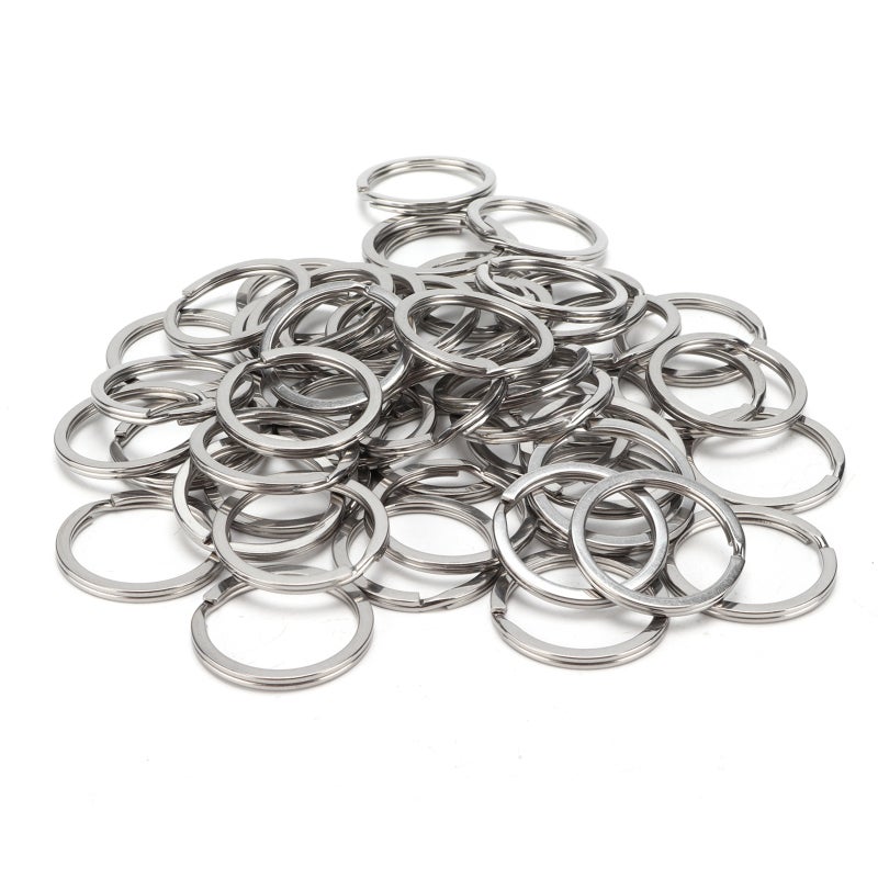 Stainless Steel Key Ring Durable Anti-Rust Keychain - Flat Key Ring for Car Keys Office Badges Dog Tag - Image 2