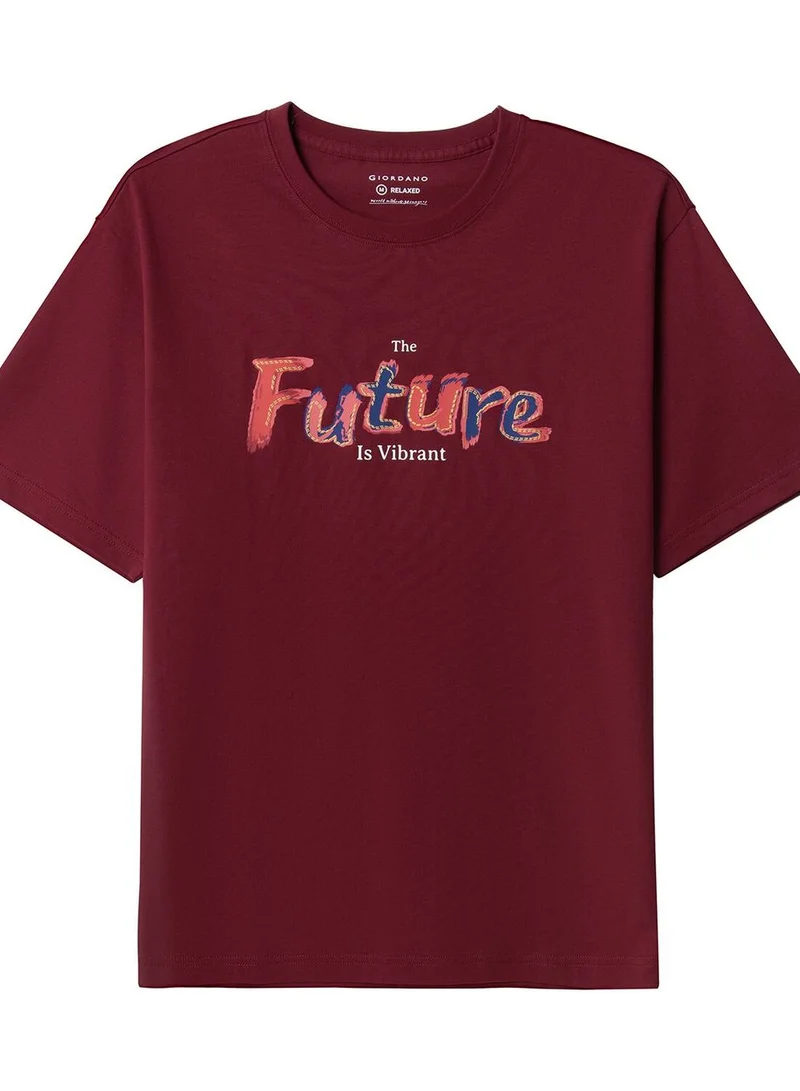 GIORDANO Men’s Graphic Print Cotton Jersey Tee – Relaxed Fit