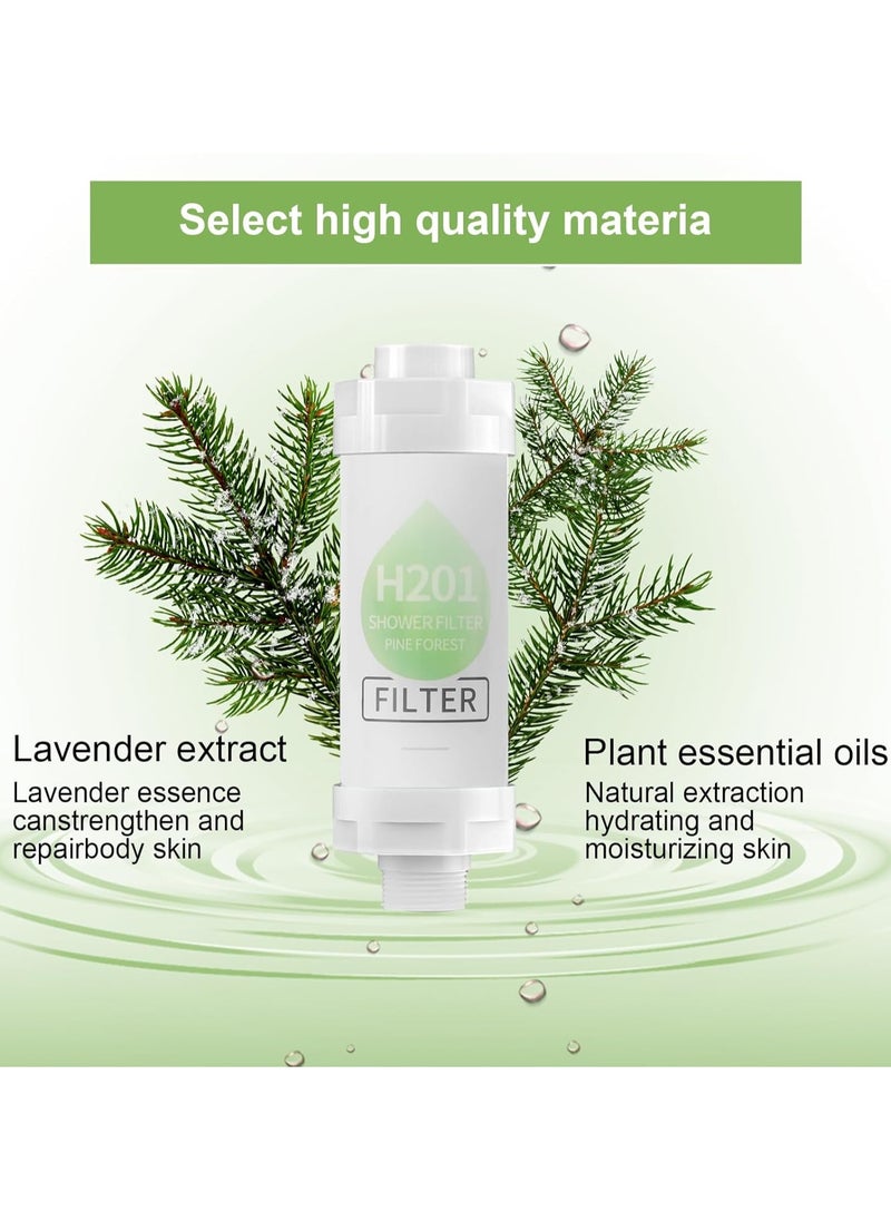 H201 Shower Head Filter - Vitamin C Shower Infuser , Hard Water Softener, Chlorine & Fluoride Shower Filter, Water Purifying Filtered Shower Head with Beads, Helps Dry Skin & Hair Loss  - Image 2
