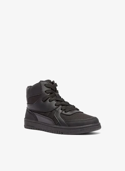 Mister Duchini Boys Panelled High Top Sneakers with Zip Closure
