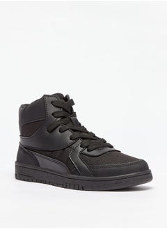 Mister Duchini Boys Panelled High Top Sneakers with Zip Closure  - Image 1