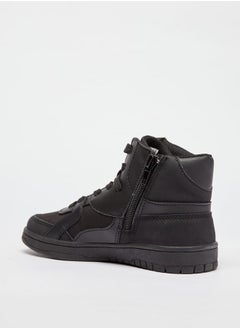 Mister Duchini Boys Panelled High Top Sneakers with Zip Closure  - Image 2
