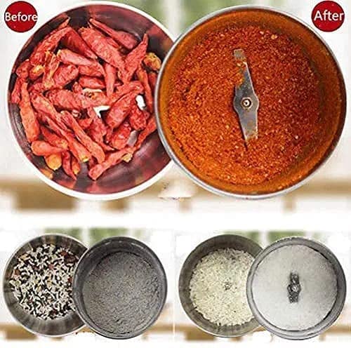 Dhanuom Mini Stainless Steel Coffee Spice Nuts Grains Bean Grinder Mixer JapanSmart Buys Multifunction SmallFood Grinder Household Electric Cereals Grain Juicer Mixer Grinder 1 JarMulticolor - Image 3
