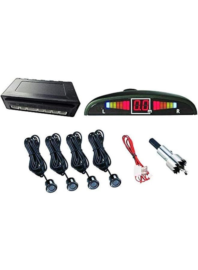 sulfar Car Led Parking Sensor Monitor Auto Reverse Backup Radar Detector System Backlight Display 4 Sensors