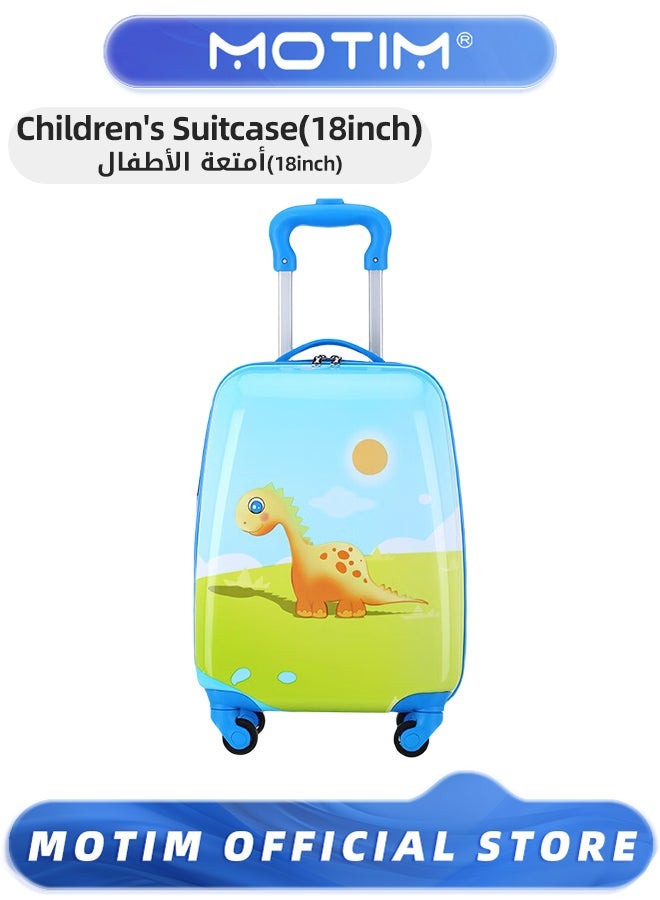 Motim Kids 18 inch Cartoon Luggage Lightweight Travel Luggage Made of ABS Material Carry-On Luggage with Spinning Wheels for Kids to go Traveling and School - Image 1