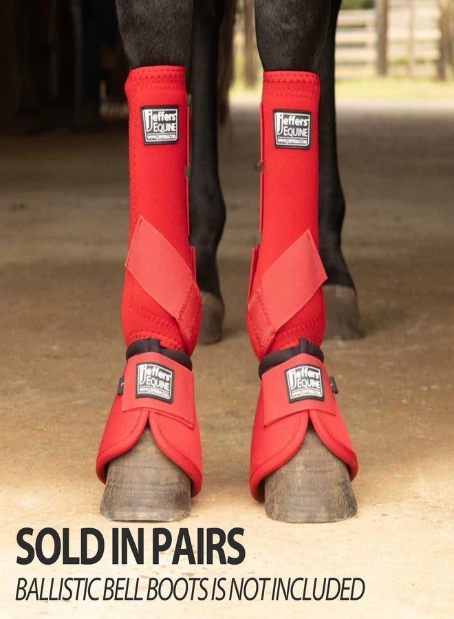 Jeffers Equine Protective Horse Boots 1 Pair Red - Safe Neoprene Leg Guards & Comfortable Fit, Durable Strap Closures, Front & Hind Support, Equestrian Accessories for Travel & Riding - Medium - Image 4