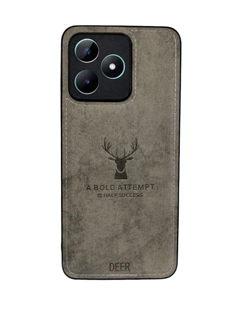 Digital Luxury Soft Texture Patterned Dirt-Resistant Anti-Shock Anti-Fingerprint Full Body TPU Case for Realme C51 4G (Gray)