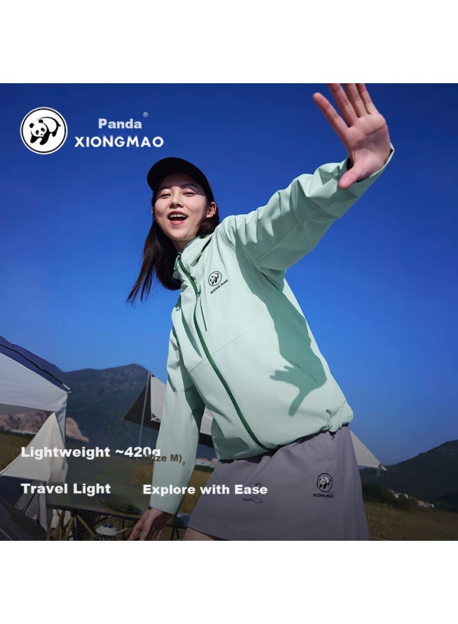 Panda Luotuo [Yuke Lt] Outdoor Jacket For Men And Women, Waterproof And Windproof Mountaineering Coat, Green Apple Color For Women, Size M - Image 2