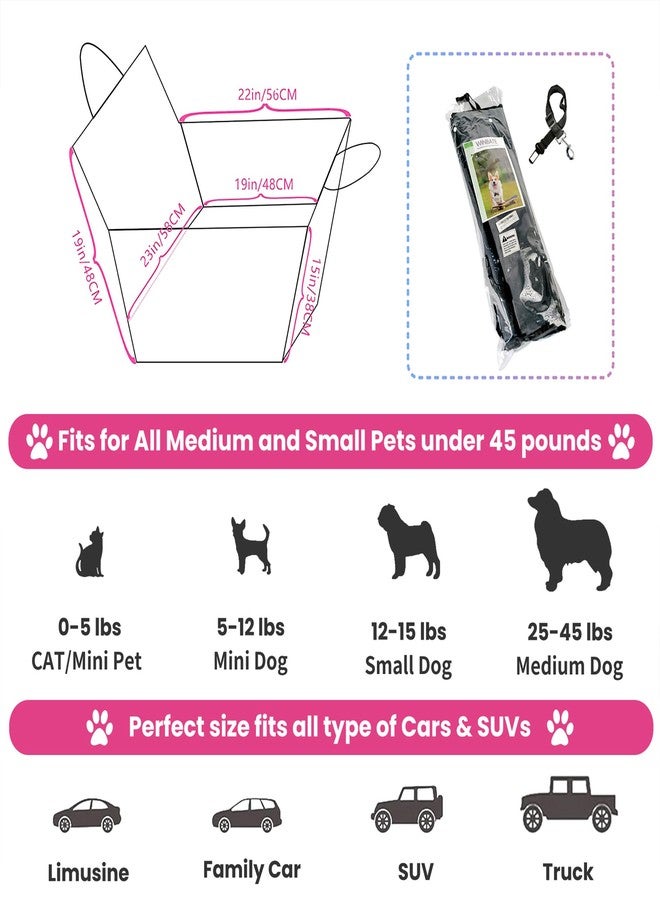 Winbate Medium Dog Car Seat - Scratchproof Waterproof Booster Seat for Large Dogs, SUVs, Cars & Trucks - 19" x 23" x 19" - Image 5