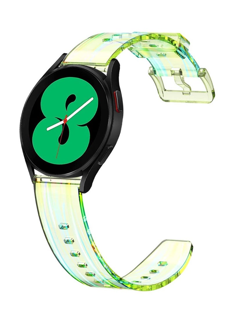 Y&D No Gap Band Compatible for Samsung Galaxy Watch 5/4 40mm 44mm, 5 Pro 45mm Band/Watch 4 Classic 42mm 46mm, 20mm Transparent Replacement Silicone Wrist Strap  - Image 1