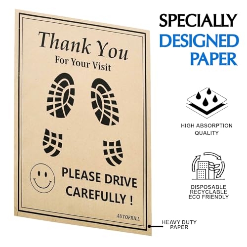 AUTOFRILL 100 Pcs Disposable Paper Car Floor Mats – Biodegradable Foot Mats for Car Interior – Universal Fit for All Cars, SUVs & Trucks (Size 49 * 38 CM) - Image 4