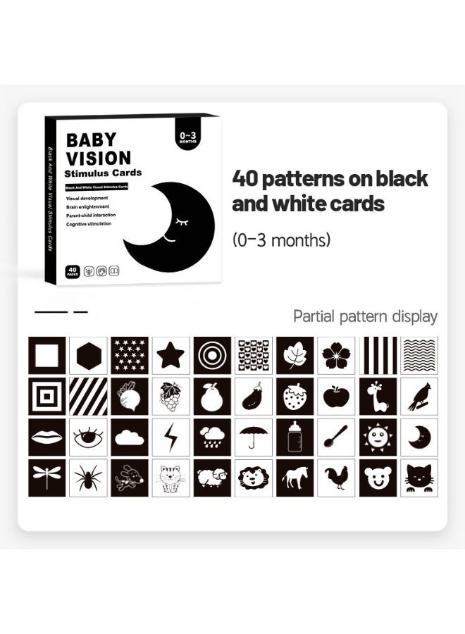 HALAMODO 4 PCS Infant Early Education Cards , Visual Stimulation Flashcards For 0-3 Months Babies , Colorful English Pattern Sensory Training Hand-Eye Coordination Interactive Parent-Child Toy , Includes Moon, Penguin, Elephant, and Rings, 14.5*14.5*1.5 cm - Image 2