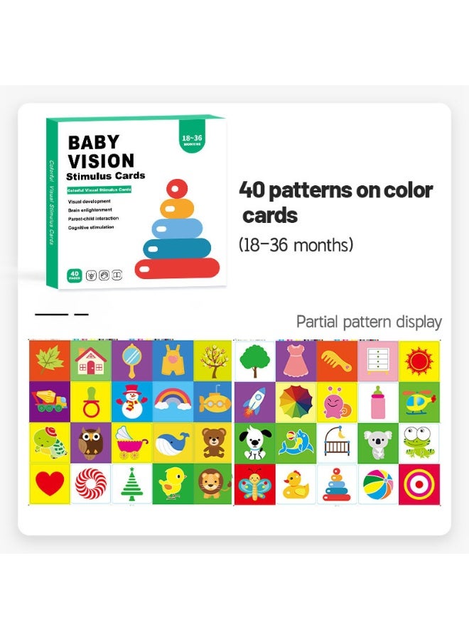 HALAMODO 4 PCS Infant Early Education Cards , Visual Stimulation Flashcards For 0-3 Months Babies , Colorful English Pattern Sensory Training Hand-Eye Coordination Interactive Parent-Child Toy , Includes Moon, Penguin, Elephant, and Rings, 14.5*14.5*1.5 cm - Image 5