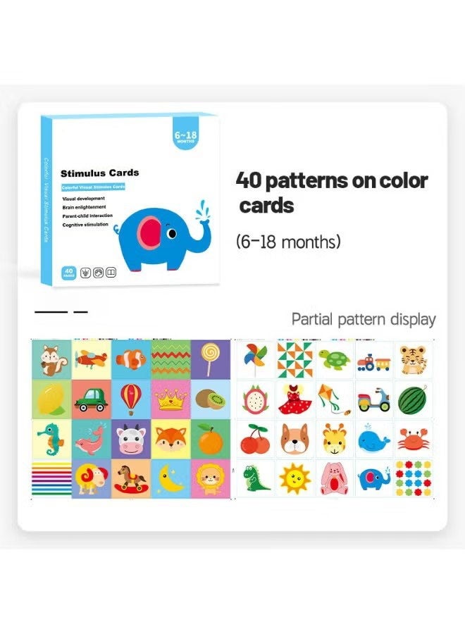 Halamodo 4 PCS Infant Early Education Cards , Visual Stimulation Flashcards For 0-3 Months Babies , Colorful English Pattern Sensory Training Hand-Eye Coordination Interactive Parent-Child Toy , Includes Moon, Penguin, Elephant, and Rings, 14.5*14.5*1.5 cm - Image 4