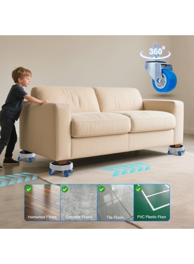 Heavy Duty Furniture Moving System - 1500LBS Capacity, 4 Sliders with Wheels & Pry Bar for Sofa, Fridge, Table - Image 5