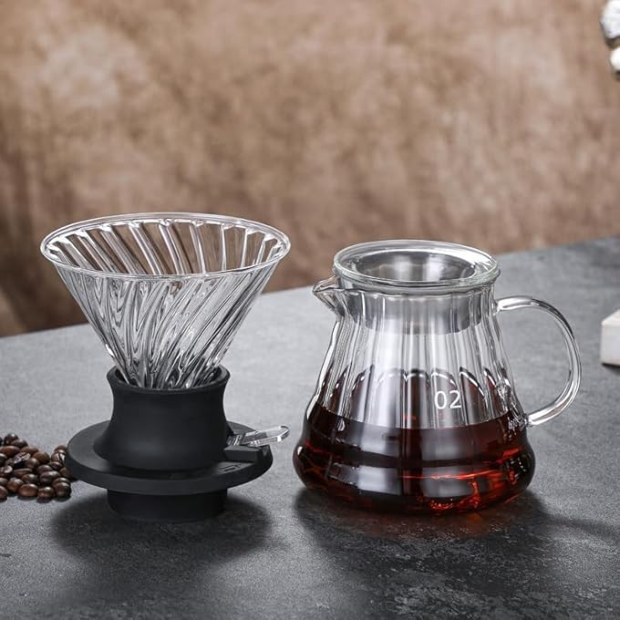 Bukela Pour Over Coffee Maker Clever Coffee Dripper V60 Drip Filter With On Off Switch Silicone Glass Borosilicate BpaFree Easy Clean - Image 4