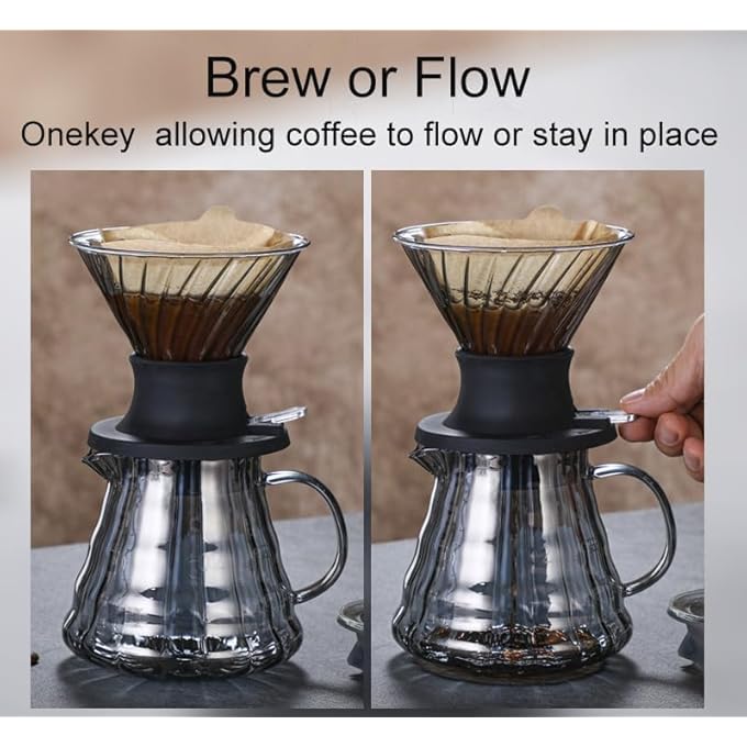 Bukela Pour Over Coffee Maker Clever Coffee Dripper V60 Drip Filter With On Off Switch Silicone Glass Borosilicate BpaFree Easy Clean - Image 5