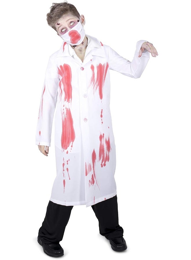 RUBIE'S Zombie Doctor Coat And Mask Kids Costume-84504-S-3-4Y-White - Image 2