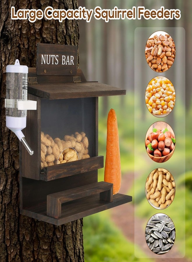 WHEARTED Carbonized Squirrel Feeder, Large Squirrel Feeders Chipmunk House for Outside, Funny Squrrill Nuts Bar, Durable Wooden Squirrel Corn Cob Feeder, No Assembly Required - Image 3
