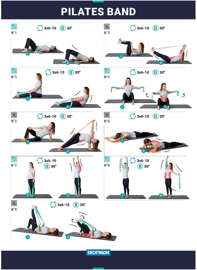 Domyos Domyos BY DECATHLON,Pilates Gym Resistance Band - Medium (6 Lb / 3 Kg)  - Image 2